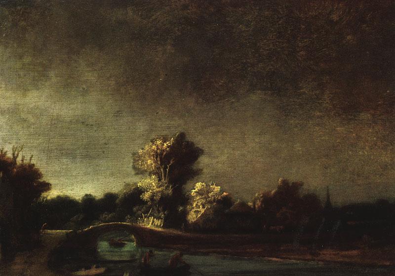 REMBRANDT Harmenszoon van Rijn Landscape with a Stone Bridge dyu oil painting image